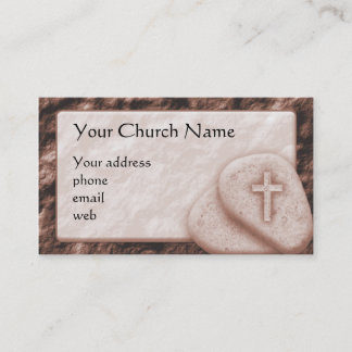 Rock Sepia Cross Christian Business Card