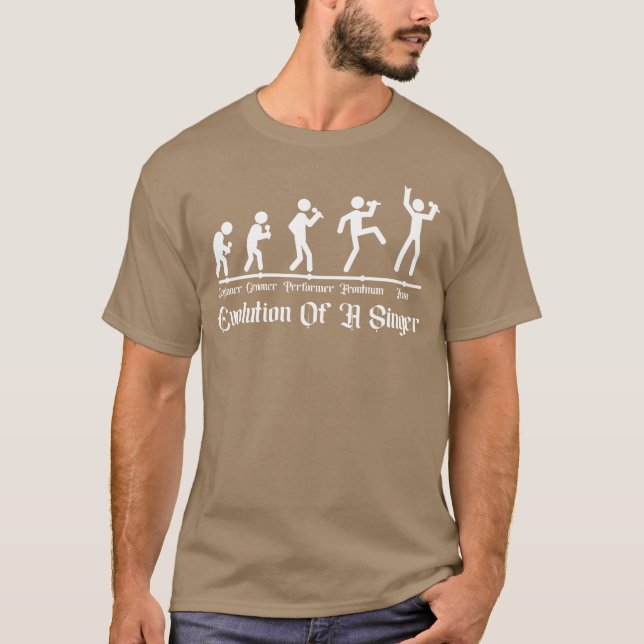 Rock Singer Evolution Funny Stick Figure for Musi  T-Shirt (Front)