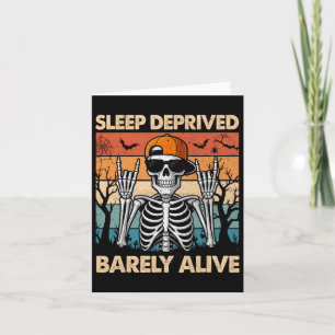 Rock Skeleton Deprived Rely Alive Halloween Costum Card