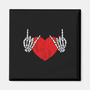 Rock Skeleton Hand Heart Rock And Roll  Magnet