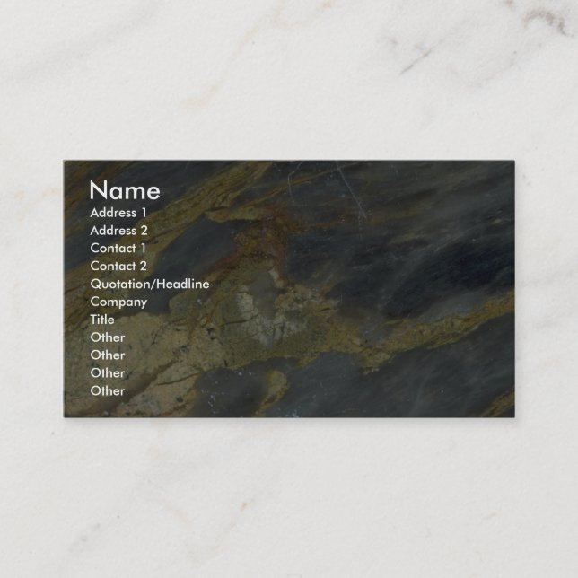 Rock Solid Land and sea Business Card (Front)