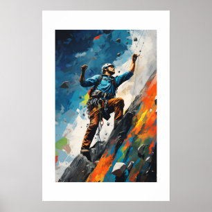 Rock Sport Climbing Wall Climber Paint Poster