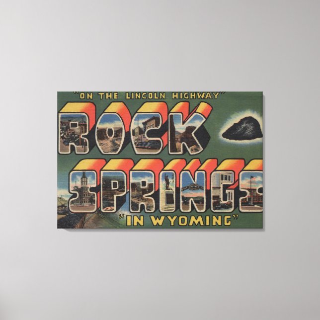Rock Springs, Wyoming - Large Letter Scenes Canvas Print (Front)