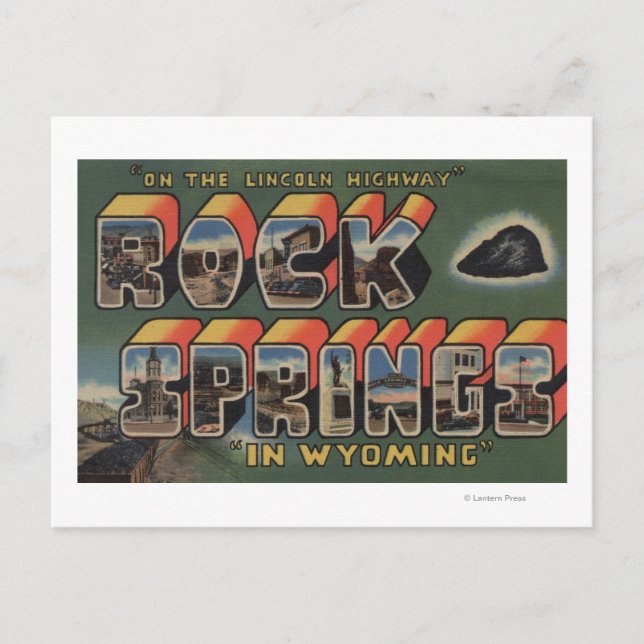 Rock Springs, Wyoming - Large Letter Scenes Postcard (Front)