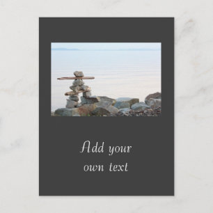Rock stacking art by the beach. photo by Hao zhang Postcard