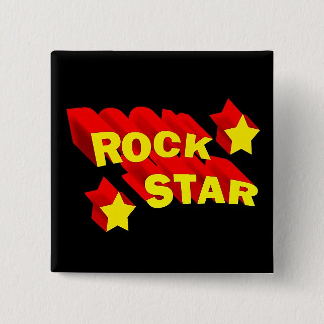 Rock Star 15 Cm Square Badge (Front)