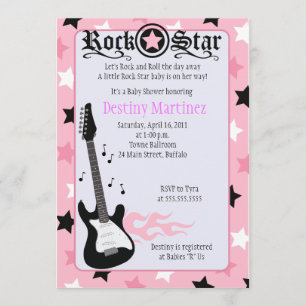 ROCK STAR 5x7 Rocker Baby Shower Invitation