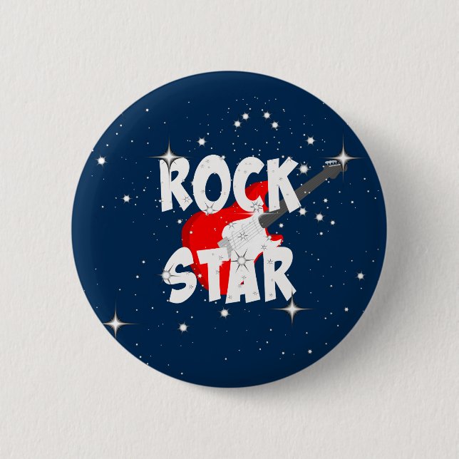 "Rock Star" 6 Cm Round Badge (Front)