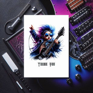 Rock Star Baby Birthday Thank You Card
