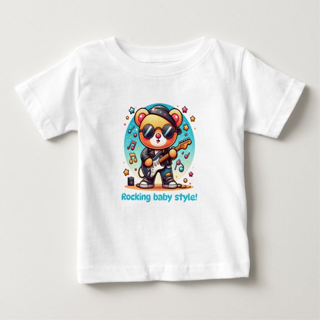 Rock star baby clothes gift for boys and girl T-Shirt (Front)