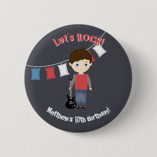 Rock Star Birthday Boy 6 Cm Round Badge