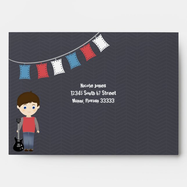 Rock Star Birthday Boy Envelope (Front)