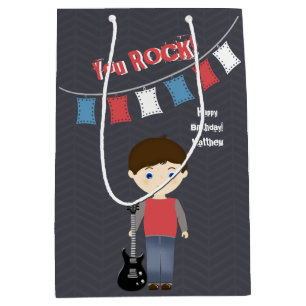 Rock Star Birthday Boy Medium Gift Bag