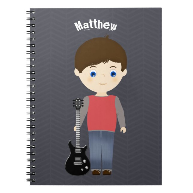 Rock Star Birthday Boy Spiral Notebook (Front)