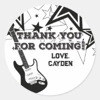 Rock Star Birthday Guitar black and white stars