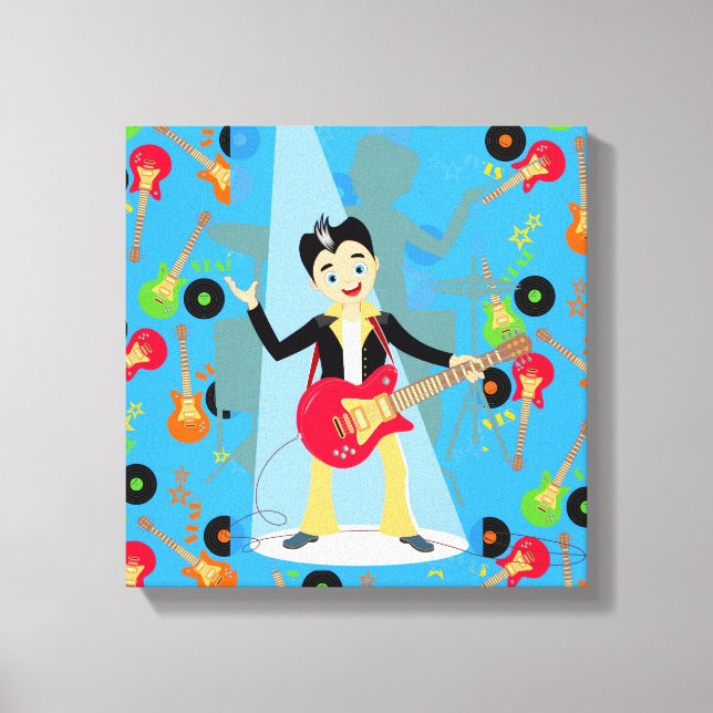 Rock Star Boy birthday party Canvas Print (Front)