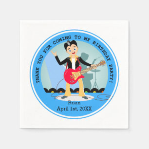 Rock Star Boy birthday party Napkin