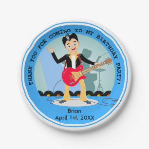 Rock Star Boy birthday party Paper Plate