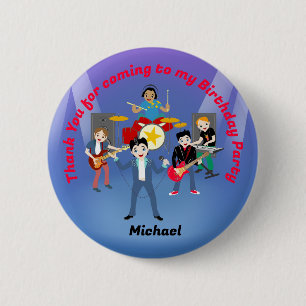 Rock Star Boys Band Birthday Party 6 Cm Round Badge