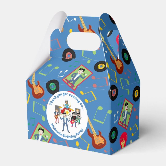 Rock Star Boys Band Birthday Party Favour Box (Front Side)
