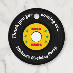 Rock Star Boys Band Birthday Party Favour Tags