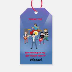 Rock Star Boys Band Birthday Party Gift Tags