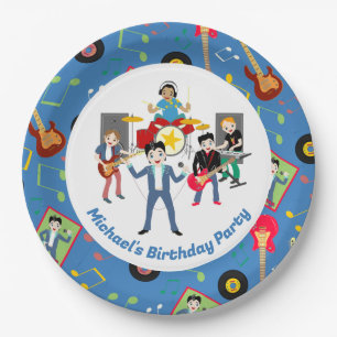 Rock Star Boys Band Birthday Party Paper Plate