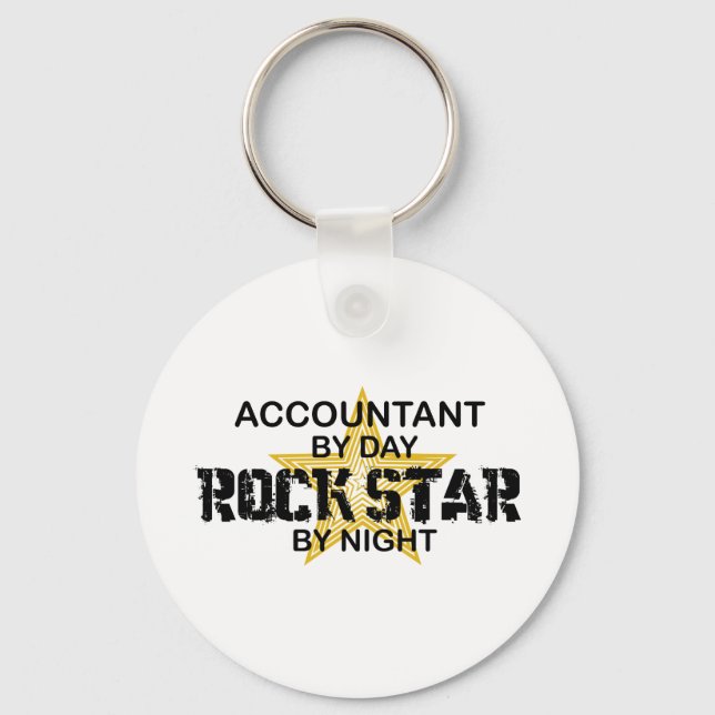 Rock Star by Night - Accountant Key Ring (Front)