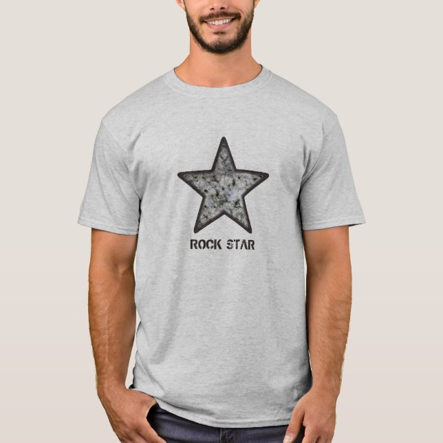 Rock Star Cool Rock Texture with Custom Text T-Shirt (Front)