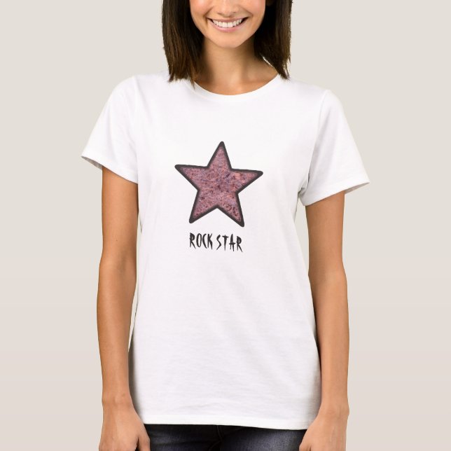 Rock Star Cool Rock Texture with Custom Text T-Shirt (Front)