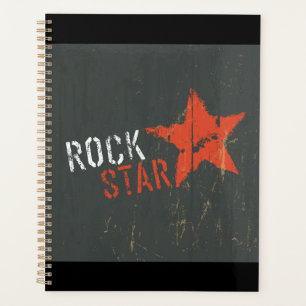 Rock Star Distressed Grunge Red Star Planner