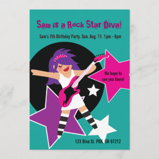 Rock Star Diva Birthday Invites
