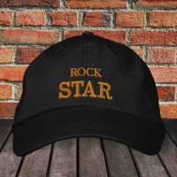 ROCK STAR embroidered baseball cap gold / black