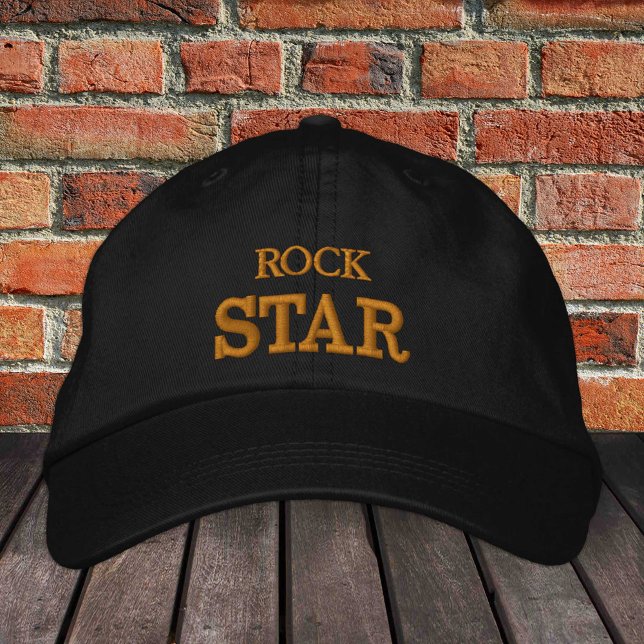 ROCK STAR embroidered baseball cap gold / black (Creator Uploaded)