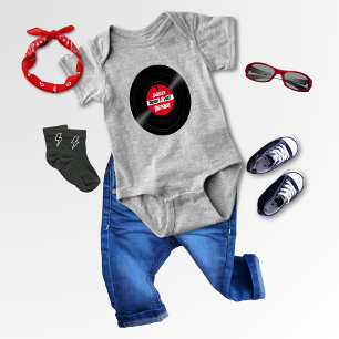 Rock Star First Birthday Party Vinyl Record Baby Bodysuit