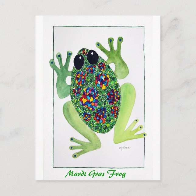 Rock Star Frog Postcard (Front)