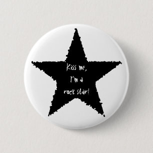 Rock star fun 6 cm round badge