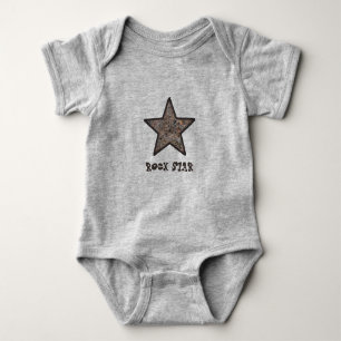 Rock Star Funny Rock Texture with Custom Text Baby Bodysuit