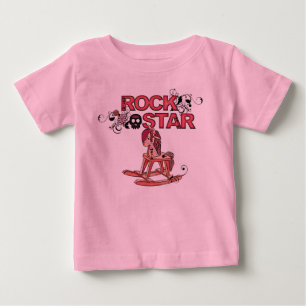 Rock star funny rocking horse baby tee