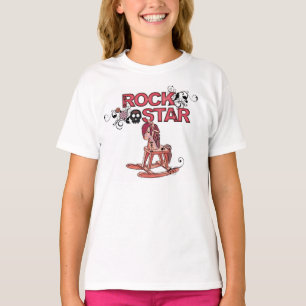 Rock star funny rocking horse girls tee