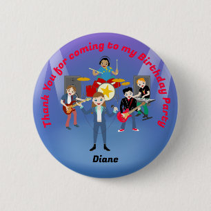 Rock Star Girl Band Birthday Party 6 Cm Round Badge