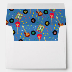 Rock Star Girl Band Birthday Party Envelope
