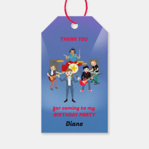 Rock Star Girl Band Birthday Party Gift Tags