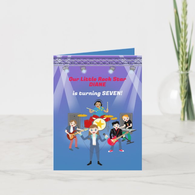 Rock Star Girl Band Birthday Party Invitation (Front)