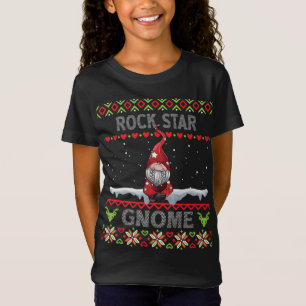 rock star Gnome Matching family Christmas ugly PJs T-Shirt