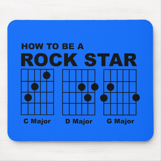 Rock Star Guitar Chords Funny Mousepad Humour (Front)
