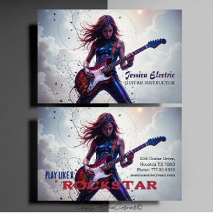 Rock Star Guitar Instructor Business Card