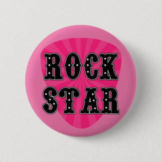 Rock Star Guitar Pick 6 Cm Round Badge