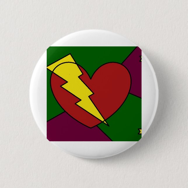 Rock Star Heart 6 Cm Round Badge (Front)
