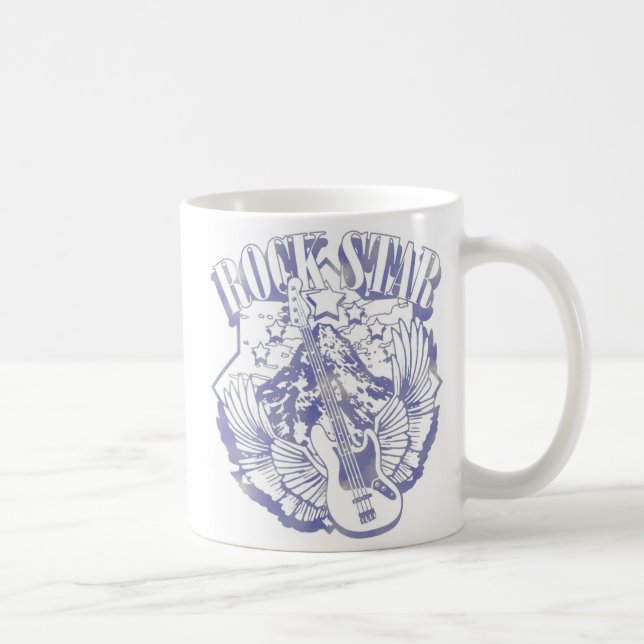 ROCK STAR IN BLUE VINTAGE STYLE COFFEE MUG (Right)